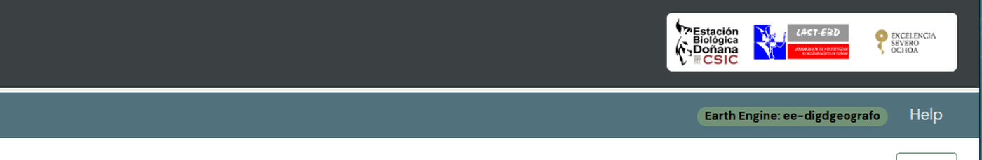 The top bar of the application showing the green Earth Engine badge with the project name