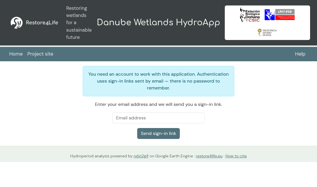 The sign-in screen of the application, asking for an email address